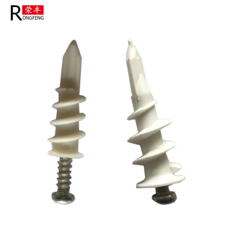 White Plastic Wall Anchors Fish Like Drywall Screw Inserts For