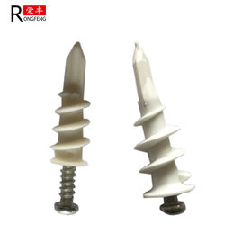 White Plastic Wall Anchors Fish Like Drywall Screw Inserts For Gypsum Board