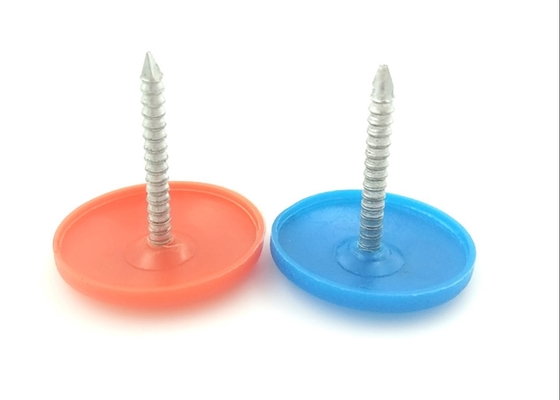 Round Capped Roofing 24.5mm Plastic Cap Nails Electrogalvanized