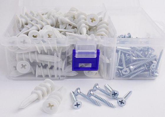 White Pe Fish Like 13X40mm Drywall Screw Inserts For Gypsum Board